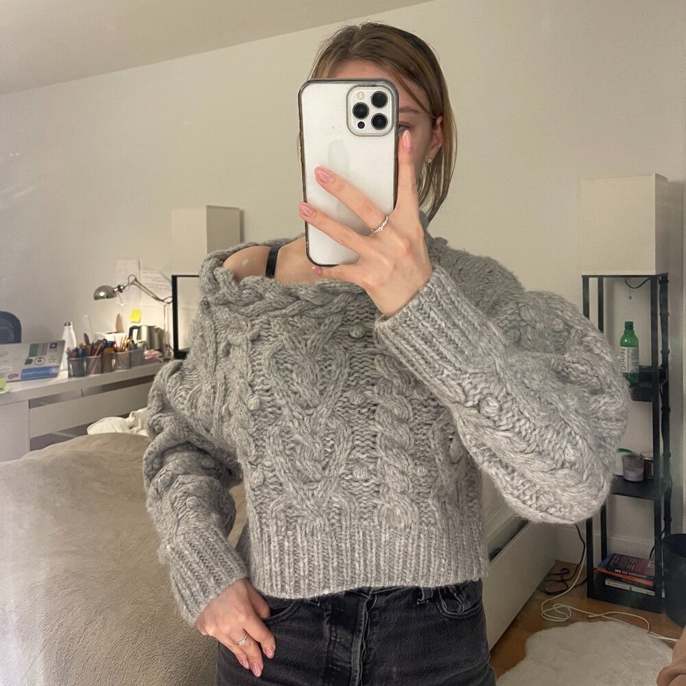 NEW grey knit sweater